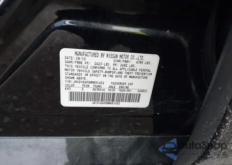 2011 Infiniti G25 z USA, uszkodzony, nr VIN JN1DV6AR9BM651452